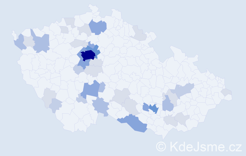 Příjmení: 'Hodinková', počet výskytů 104 v celé ČR