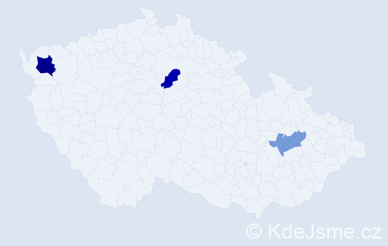 Příjmení: 'Bauernfeind', počet výskytů 4 v celé ČR