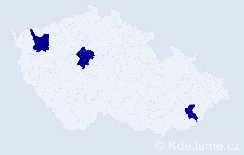 Příjmení: 'Koč', počet výskytů 5 v celé ČR