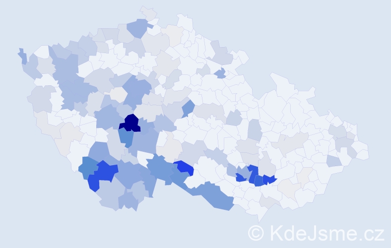 Příjmení: 'Neužil', počet výskytů 582 v celé ČR