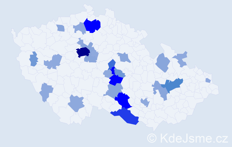 Příjmení: 'Pejzlová', počet výskytů 78 v celé ČR