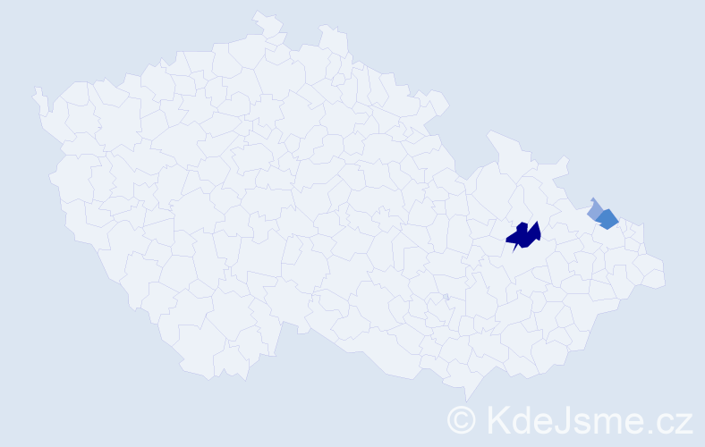 Příjmení: 'Valábková', počet výskytů 8 v celé ČR