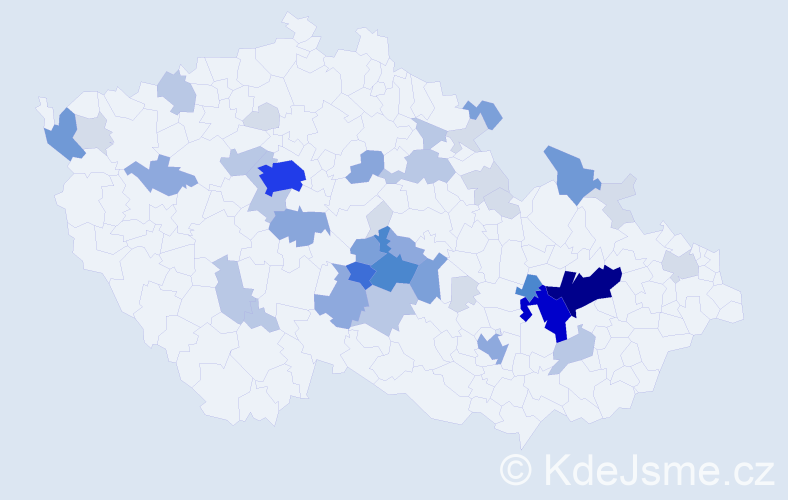 Příjmení: 'Čepl', počet výskytů 148 v celé ČR
