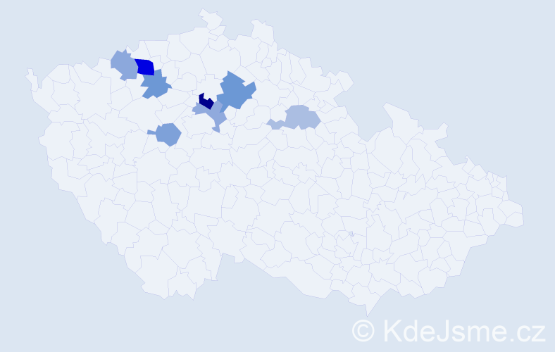 Příjmení: 'Seres', počet výskytů 13 v celé ČR