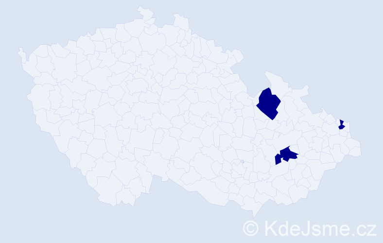 Příjmení: 'Česelková', počet výskytů 6 v celé ČR