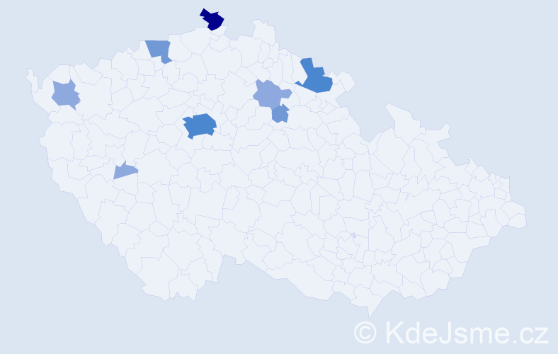 Příjmení: 'Dreveniaková', počet výskytů 19 v celé ČR