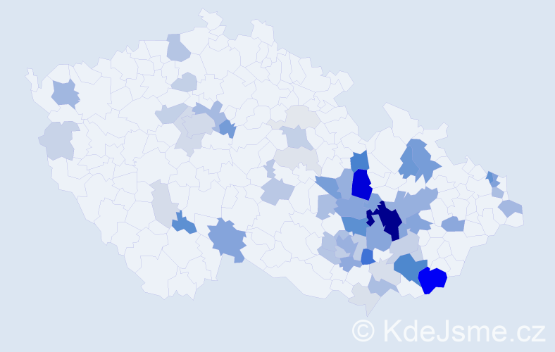 Příjmení: 'Kolísek', počet výskytů 209 v celé ČR