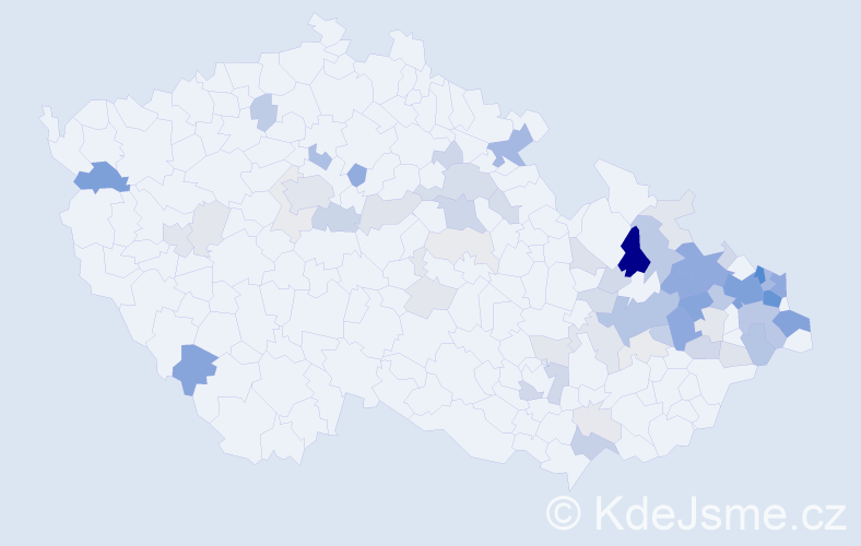 Příjmení: 'Krečmer', počet výskytů 238 v celé ČR