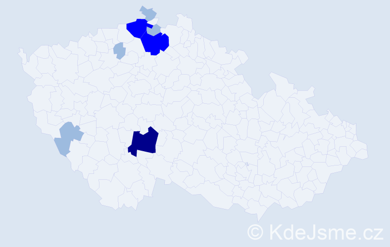 Příjmení: 'Kleinpeter', počet výskytů 14 v celé ČR