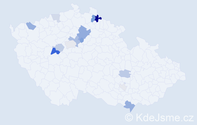 Příjmení: 'Ciprianová', počet výskytů 26 v celé ČR