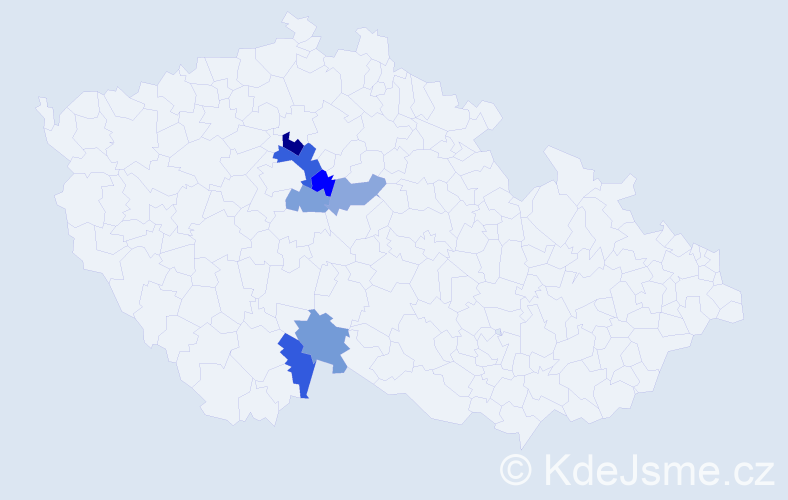 Příjmení: 'Masluková', počet výskytů 10 v celé ČR