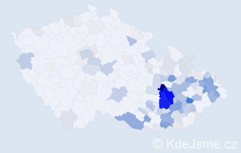 Příjmení: 'Rozehnal', počet výskytů 528 v celé ČR