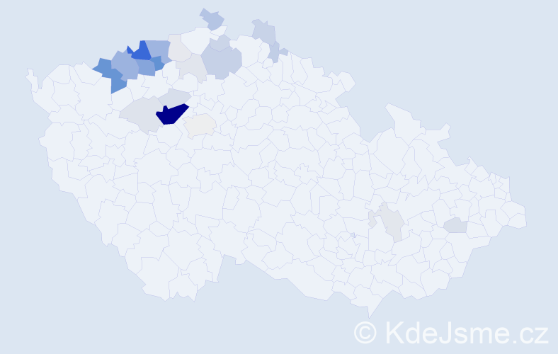 Příjmení: 'Ridaj', počet výskytů 105 v celé ČR