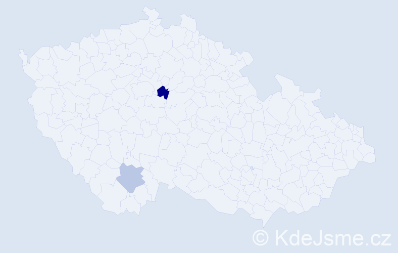 Příjmení: 'Mulica', počet výskytů 5 v celé ČR