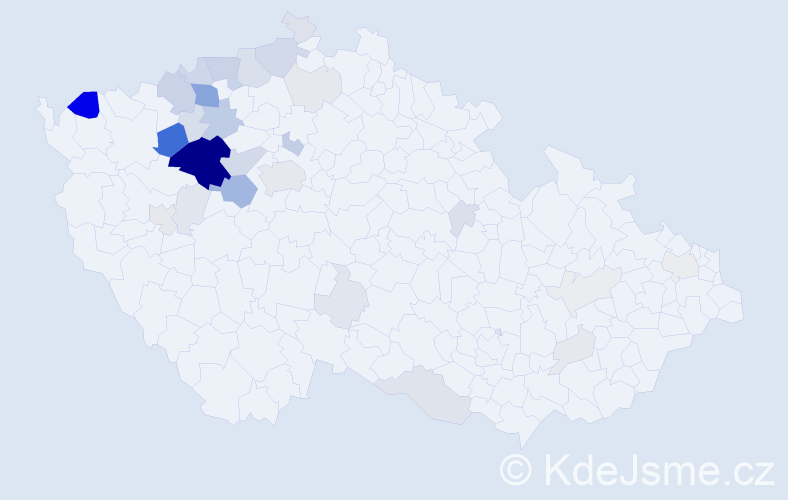 Příjmení: 'Zaspal', počet výskytů 117 v celé ČR