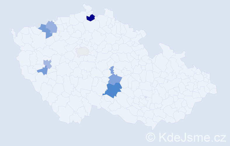 Příjmení: 'Metal', počet výskytů 22 v celé ČR