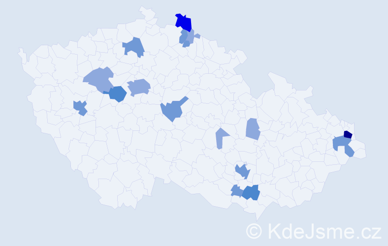 Příjmení: 'Švarná', počet výskytů 38 v celé ČR