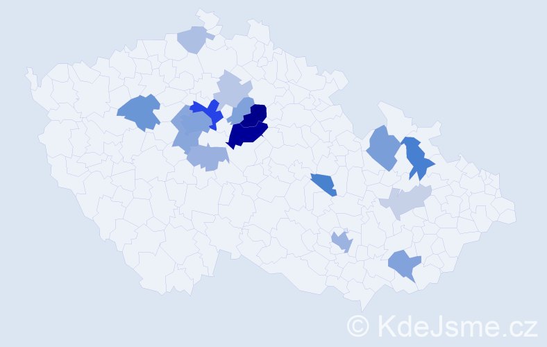 Příjmení: 'Žertová', počet výskytů 52 v celé ČR