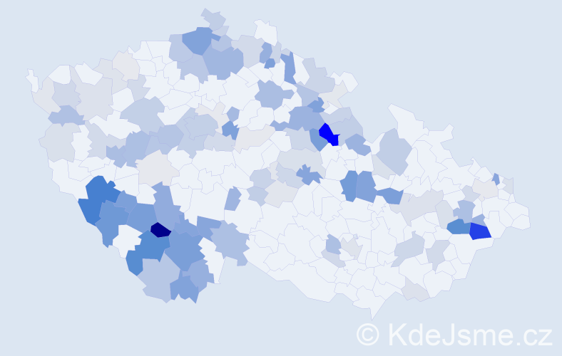 Příjmení: 'Sekyra', počet výskytů 367 v celé ČR