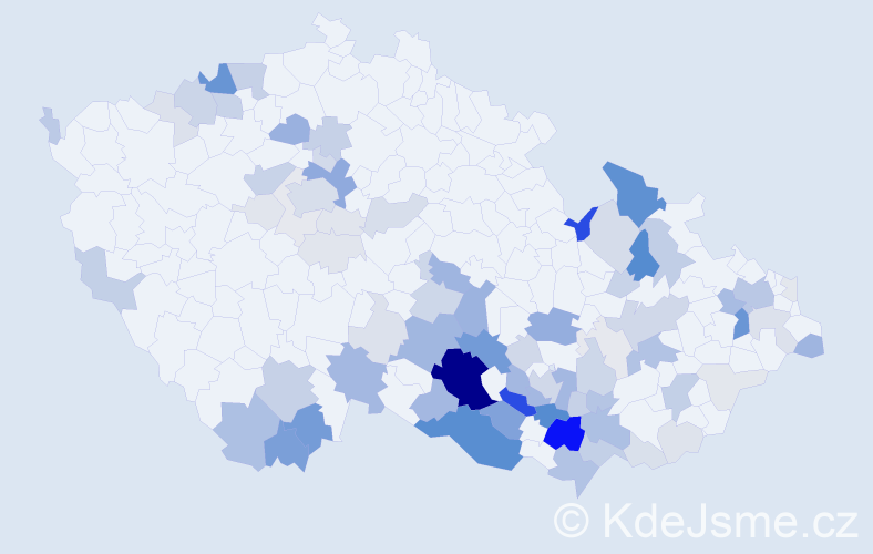 Příjmení: 'Bula', počet výskytů 294 v celé ČR