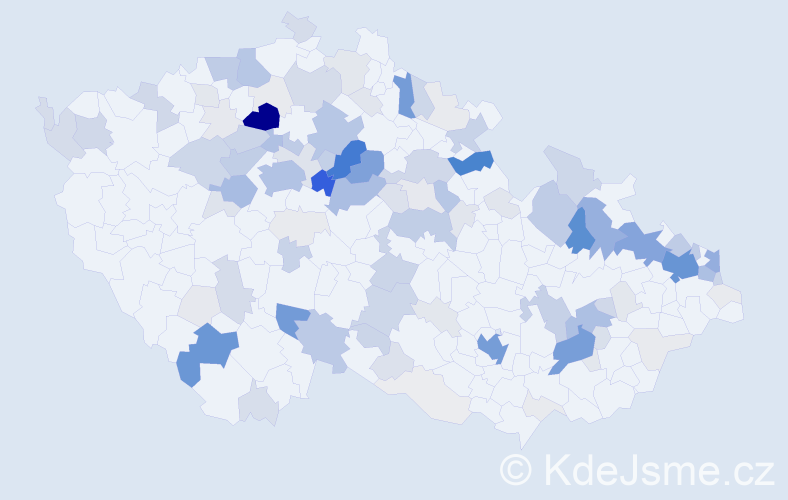 Příjmení: 'Stojka', počet výskytů 616 v celé ČR