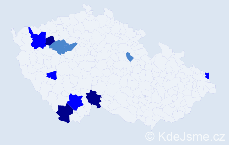 Příjmení: 'Koperdák', počet výskytů 20 v celé ČR