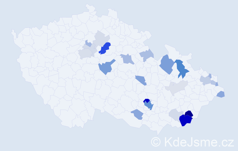 Příjmení: 'Piják', počet výskytů 80 v celé ČR