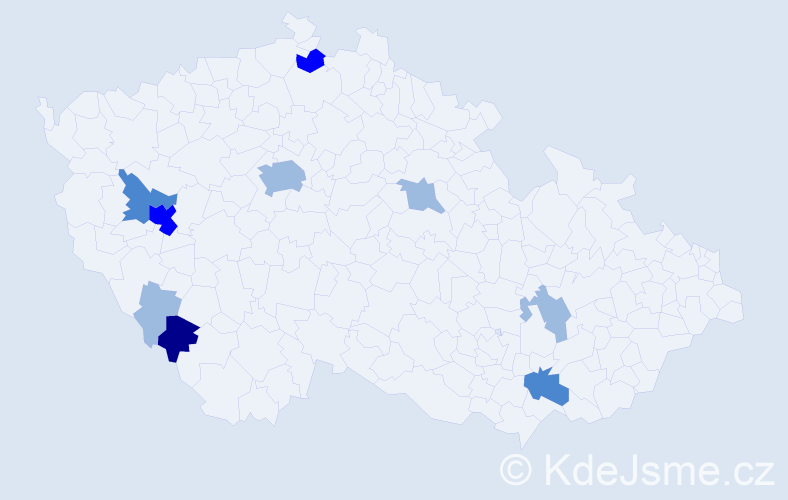 Příjmení: 'Kolrus', počet výskytů 18 v celé ČR