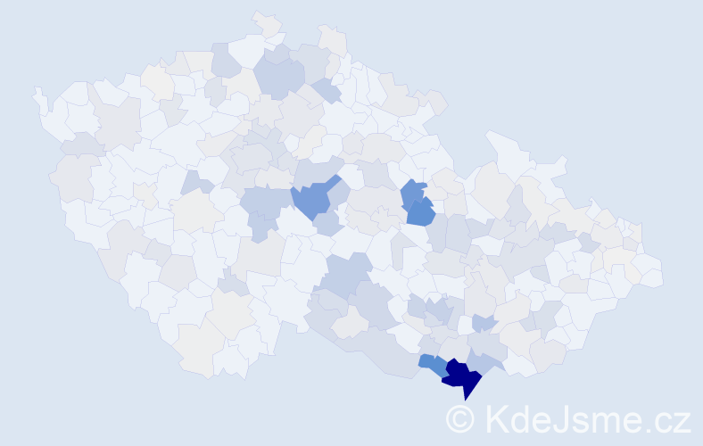 Příjmení: 'Nešpor', počet výskytů 821 v celé ČR