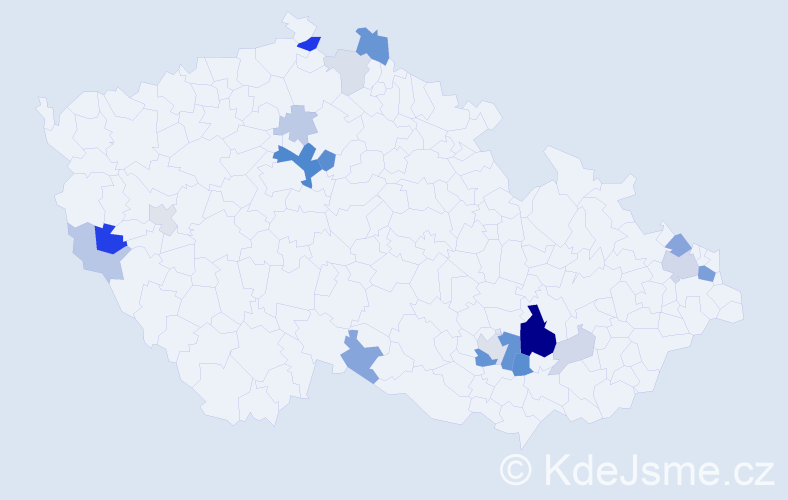 Příjmení: 'Vartová', počet výskytů 53 v celé ČR