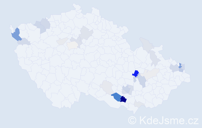 Příjmení: 'Doffková', počet výskytů 87 v celé ČR