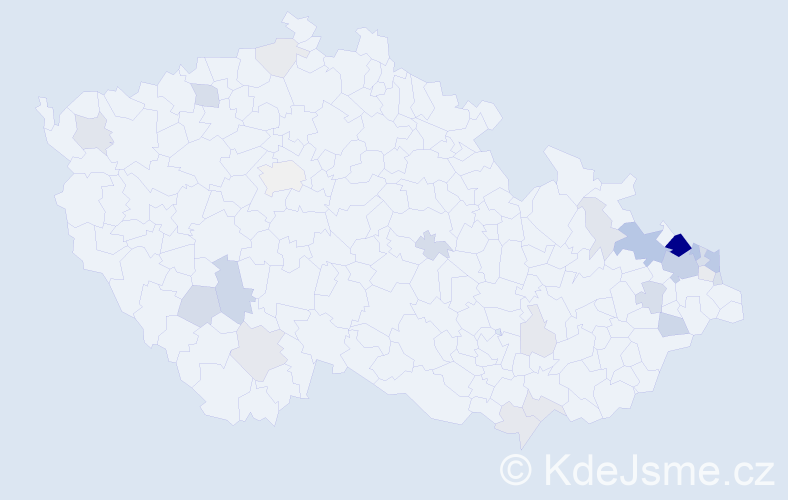 Příjmení: 'Rončka', počet výskytů 91 v celé ČR