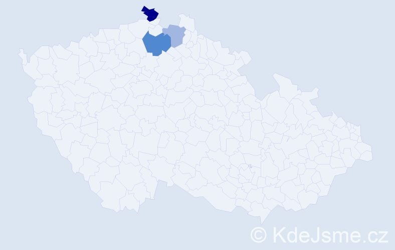 Příjmení: 'Gottlieber', počet výskytů 5 v celé ČR