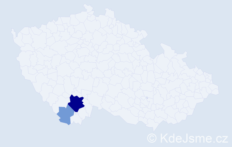 Příjmení: 'Šnedorferová', počet výskytů 9 v celé ČR