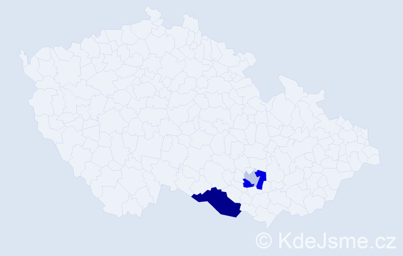 Příjmení: 'Meiringer', počet výskytů 6 v celé ČR