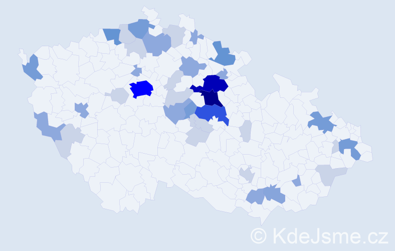 Příjmení: 'Desenská', počet výskytů 109 v celé ČR