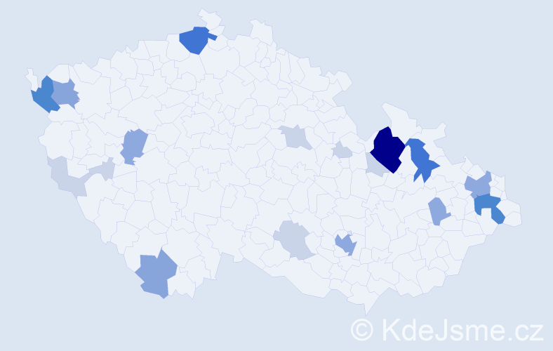 Příjmení: 'Košik', počet výskytů 61 v celé ČR