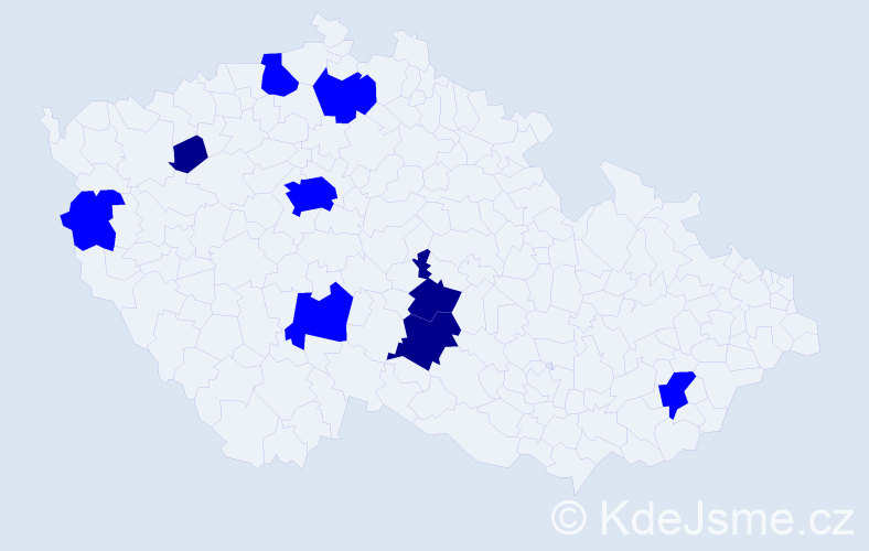 Příjmení: 'Lkhamsuren', počet výskytů 12 v celé ČR