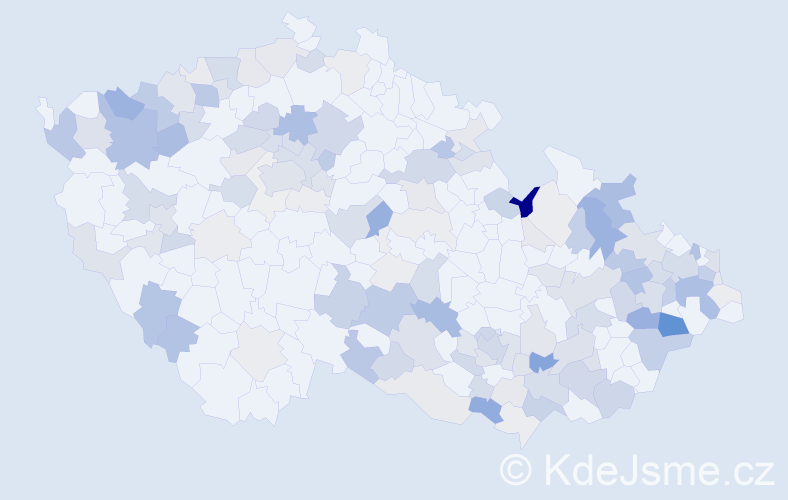 Příjmení: 'Vrábel', počet výskytů 474 v celé ČR