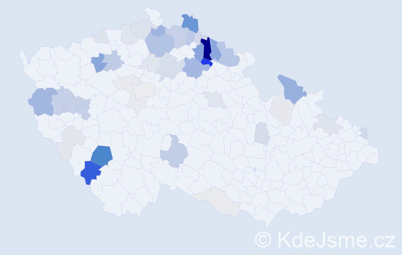 Příjmení: 'Lešáková', počet výskytů 145 v celé ČR
