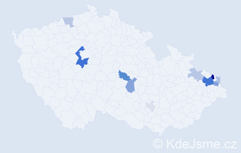 Příjmení: 'Knýbel', počet výskytů 27 v celé ČR