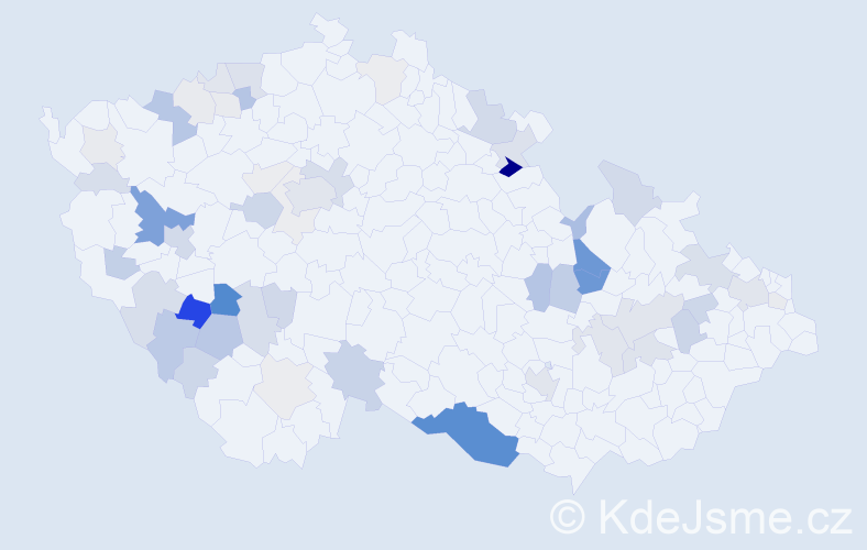 Příjmení: 'Herzig', počet výskytů 173 v celé ČR
