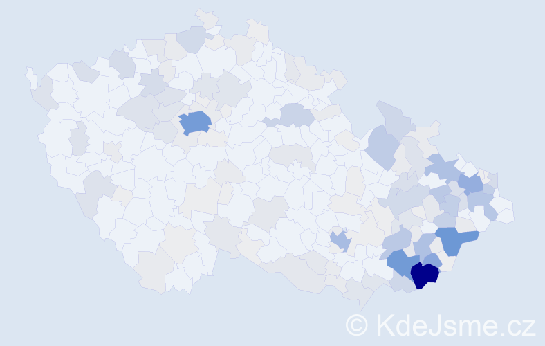 Příjmení: 'Mikulec', počet výskytů 687 v celé ČR