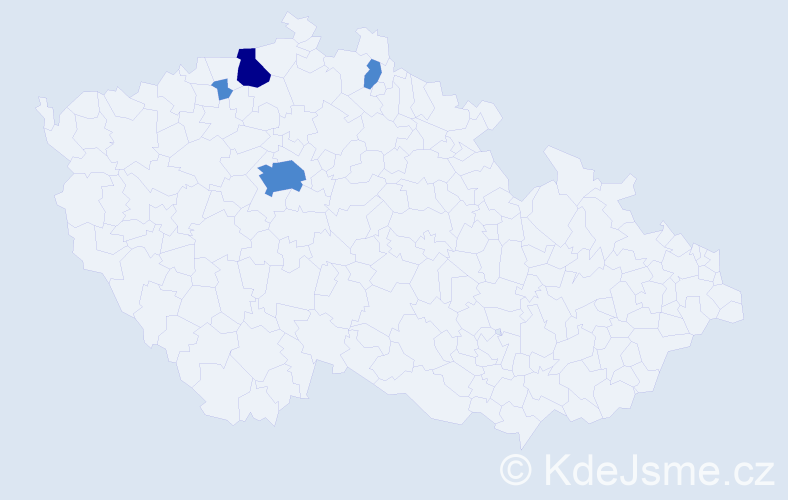 Příjmení: 'Čvirková', počet výskytů 6 v celé ČR