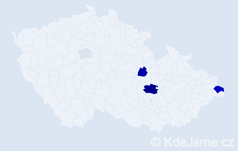 Příjmení: 'Keral', počet výskytů 6 v celé ČR