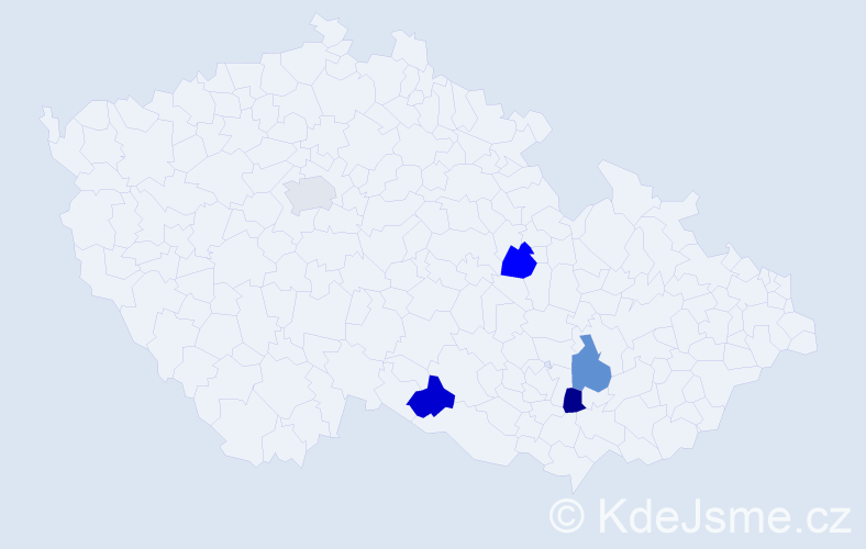 Příjmení: 'Datso', počet výskytů 5 v celé ČR