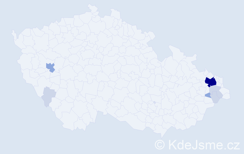 Příjmení: 'Sobas', počet výskytů 21 v celé ČR