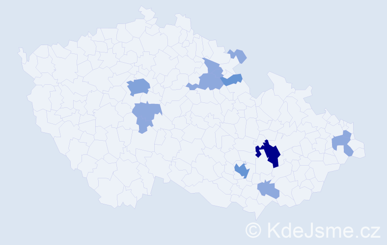Příjmení: 'Papš', počet výskytů 25 v celé ČR