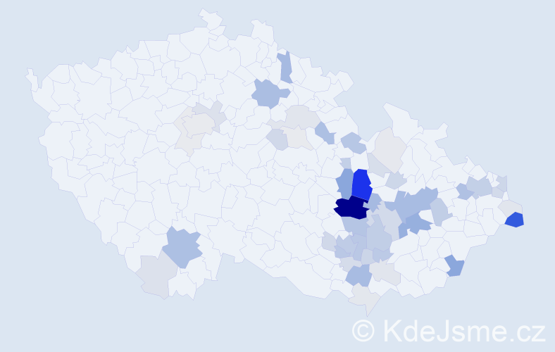 Příjmení: 'Geršl', počet výskytů 172 v celé ČR