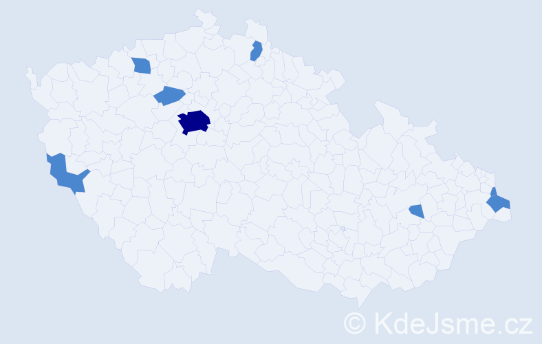 Příjmení: 'Datko', počet výskytů 10 v celé ČR